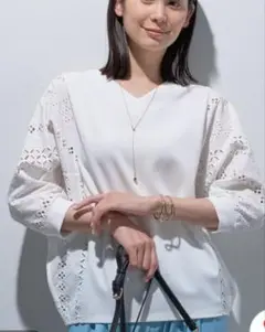 ⭐︎新品⭐︎INDIVI (インディヴィ)【洗える／体型カバー】レースコンビトップス