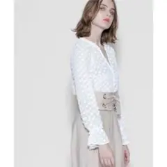 GRACE CONTINENTAL キャンディスリーブ ブラウス 白