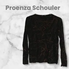 Proenza Schouler 長袖Tシャツ 黒とオレンジ　ロングTシャツ 秋