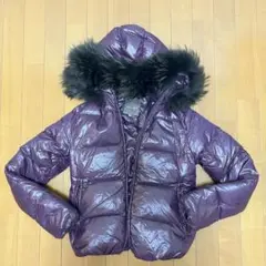 デュベティカ カッパ 38 レディース ショートダウン フード ファー パープル
