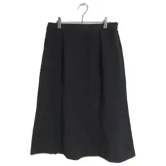 ロングスカート 黒 フレア シンプル L フォーマル 上品 カジュアル 冠婚葬祭