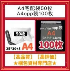 A4宅配袋50枚・opp袋100枚セット