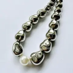 シルバーバロックネックレス ステンレスネックレス N16