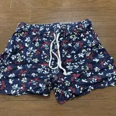 UNIQLO ネイビー花柄ショートパンツ M リラコ