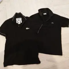 （処分価格）LACOSTE ブラック ポロシャツ2枚セット