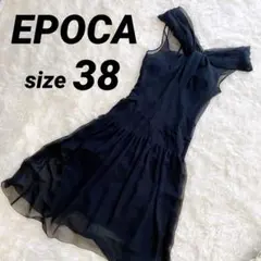 美品 EPOCA ノースリーブ ワンピース ブラック 結婚式 二次会 パーティー