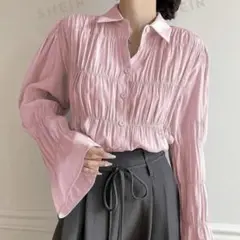 【限定価格】SHEIN シャツ パフスリーブ Mサイズ　オフィスカジュアル