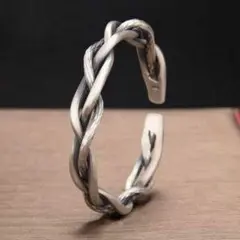 インディアンジュエリー　バングル　ブレスレット　シルバー　編み込み　ナバホ