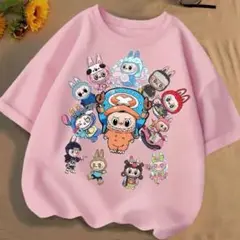 ラブブキャラクターイラスト ピンク Tシャツ 130cm