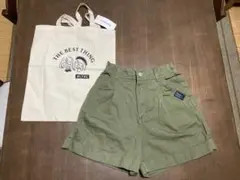 ラブトキシック　オリーブ色 コットン ショートパンツとエコバッグセット