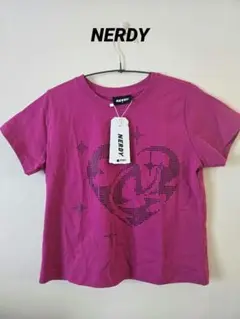 新品★NERDY ★ハートプリント 半袖Tシャツ ピンク　短丈Tシャツ