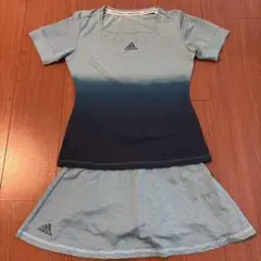 adidas テニスウェアーセット青グラデーション