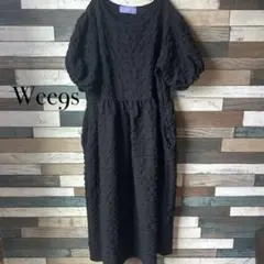 【Wee9s】【良好◎】黒　ひざ丈ワンピース 半袖　ゆったりめ　マタニティok