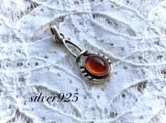 アンバー*琥珀*ネックレストップ silver925