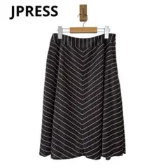 0607 J.PRESSジェイプレスレディースフレアスカートブラウンさらてろ