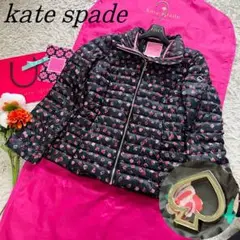 【美品】kate spade 総柄ダウンジャケット ローズ ブラック バラ S
