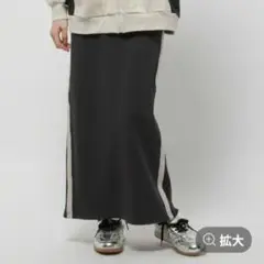 ニコアンド　新品アソートサイドリブスカート　チャコールサイドライン完売Lサイズ