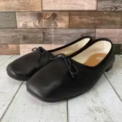 APOM　アポム　バレエシューズ　フラットシューズ　レザー　24.5cm　黒