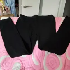 黒 レース裾 レギンス