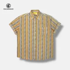 ROCAWEAR striped shirt seersucker ストリート