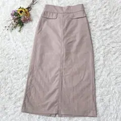 【ローリーズファーム】ロングタイトスカート　ウエストゴム　スリット　ベージュ　M