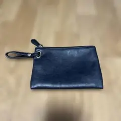 ブラック レザー ポーチ