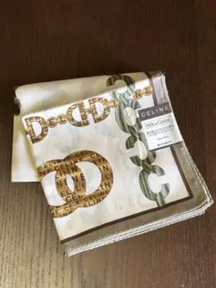 CELINE チェーン柄 大判ハンカチ 58cm タグ付