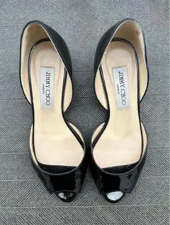 【JIMMY CHOO】ジミーチュウ　ミュール　靴　オープントゥ　パテントレザー