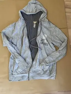 DIESEL ディーゼル パーカー フルジップ　グレー Lサイズ メンズ