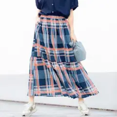 マドラスチェックプリントスカート