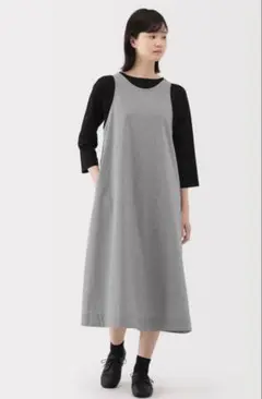 無印良品 MUJI 乾きやすい　ブロードスリーブレスワンピース　サイズL