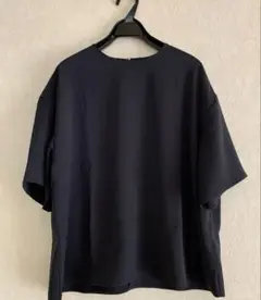 ユニクロ　ドレープTブラウス　ネイビー　XL