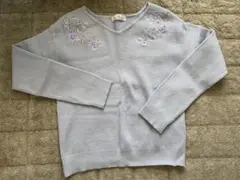 花柄刺繍ニット