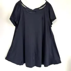 美品♦︎BURBERRY カットソー　胸元ホースロゴ　リボン　黒　異素材　38
