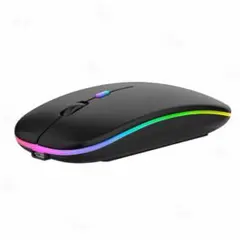 マウス 無線 ワイヤレスマウス 3段階DPI切替 7色ライト付き 2.4GHz