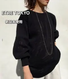 【新品未使用】ETRE TOKYOメッシュデザインコンビニット　ワンピース