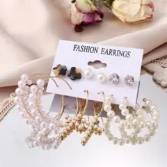 ピアス両耳用 ピアスセット 6点セットピアス ゴールド 両耳ピアス 韓国 丸玉