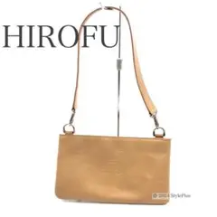 HIROFU ヒロフ ワンショルダー アクセサリーポーチ ブラウン Hロゴ