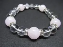 ★【水晶×ローズクォーツ】 天然石ブレスレットパワーストーン