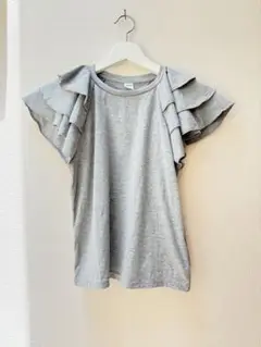 SHEIN フリル付きグレーTシャツ 11-12Y