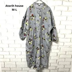 Atorih house 2way 長袖　七分袖　ワンピース　カーディガン　総柄