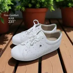 美品✨ フィンコンフォート アルカ スニーカー （23㌢） ホワイト グリーン