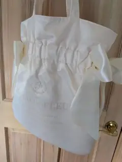 Maison de FLEUR リボン付きトートバッグ アイボリー