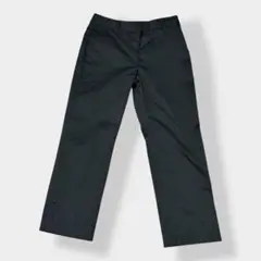 エスピエ ７分丈 スラックス ストレッチ パンツ ブラック 32 艶あり
