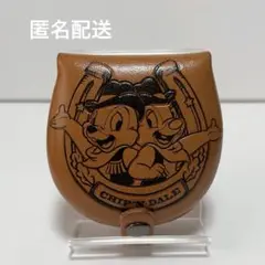 ディズニー　チップ　デール　革　ウエスタン　コインケース　茶色