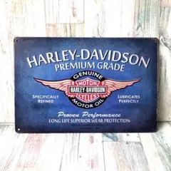ブリキ看板☆ブルー系 ハーレーダビッドソン HARLEY 252