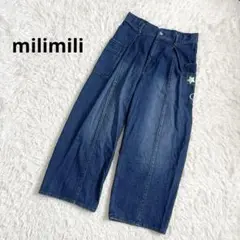 mili mili レディース ワイドデニムパンツ L インディゴブルー