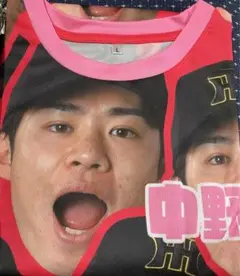 阪神タイガース　シークレット選手顔柄Tシャツ　中野拓夢