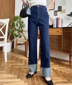 moment+ ロールアップデニムパンツ
