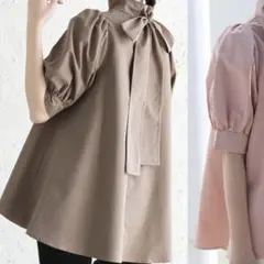 【美品】KHARIS•ANGEL ビッグリボンパフスリーブブラウス　a1165